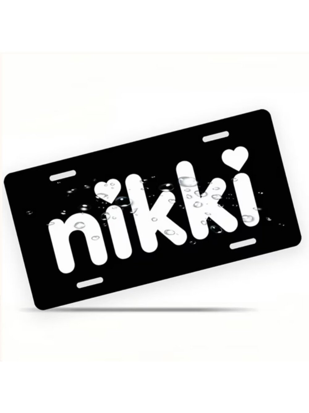 License Plate, Heartfelt Nikki Logo Decorative Front,Personalized Stainless Stee